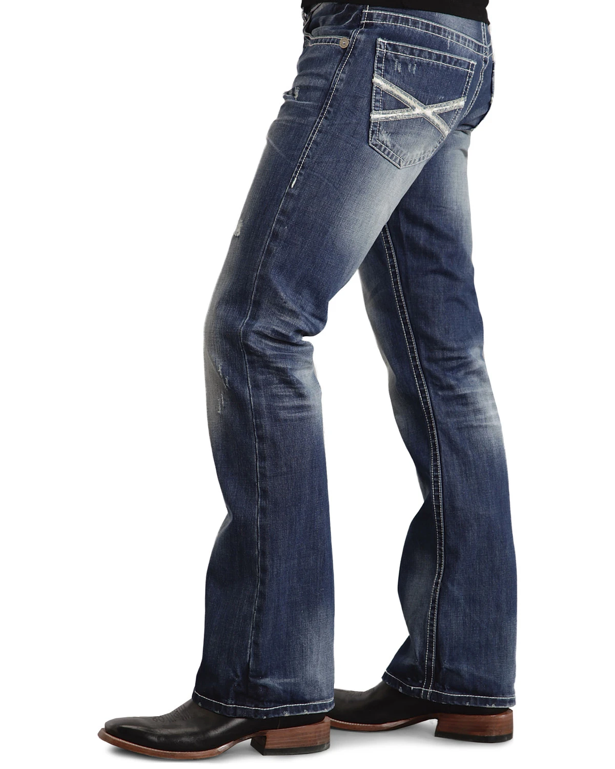 Stetson Rock Fit Bold X Stitched Jeans 2 Stetson Rock Fit Bold X Stitched Jeans - Image 2