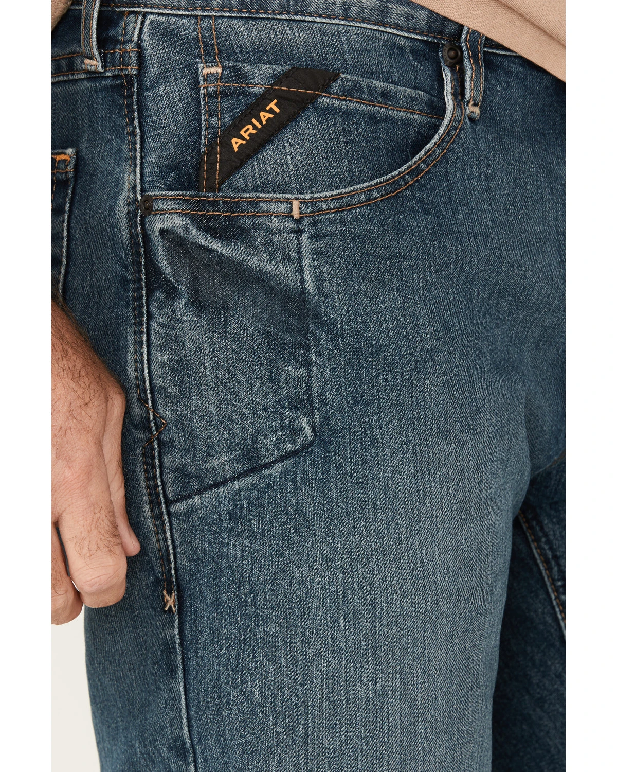 Ariat Men's M4 Rebar Distressed Low Rise Relaxed Bootcut Work Jeans 3 Ariat Men's M4 Rebar Distressed Low Rise Relaxed Bootcut Work Jeans - Image 3