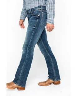 Wrangler Retro Men's Layton Medium Wash Low Rise Slim Bootcut Jeans -Little Wild Horse Shop 010J86 N9 P4
