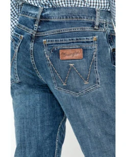 Wrangler Retro Men's Layton Medium Wash Low Rise Slim Bootcut Jeans -Little Wild Horse Shop 010J86 N9 P5