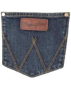 Wrangler Retro Men's Bozeman Medium Wash Low Rise Slim Straight Jeans -Little Wild Horse Shop 010J87 N9 D2