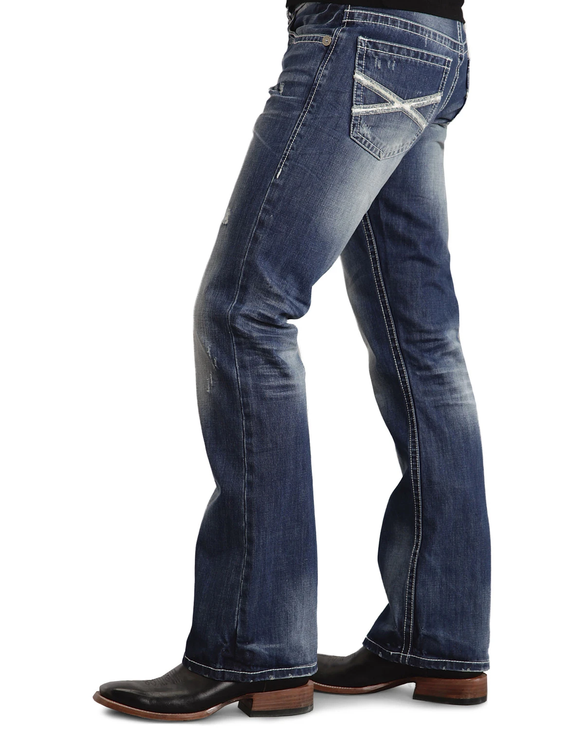 Stetson Rock Fit Bold X Stitched Jeans - Big & Tall 2 Stetson Rock Fit Bold X Stitched Jeans - Big & Tall - Image 2
