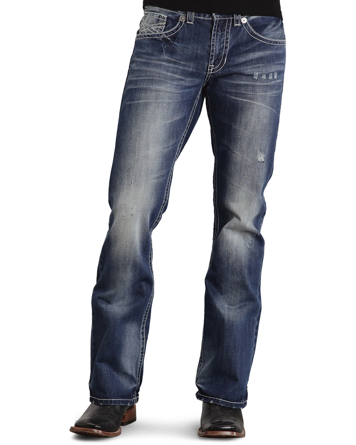 Stetson Rock Fit Bold X Stitched Jeans - Big & Tall 3 Stetson Rock Fit Bold X Stitched Jeans - Big & Tall - Image 3