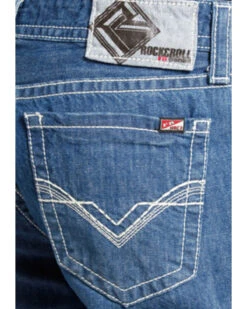 Rock & Roll Denim Men's FR Medium Wash Double Barrel Relaxed Fit Bootcut Jeans 7 Rock & Roll Denim Men's FR Medium Wash Double Barrel Relaxed Fit Bootcut Jeans -Little Wild Horse Shop 0864K1 88 D2