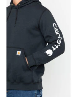 Carhartt Men's Loose Fit Midweight Logo Sleeve Graphic Hooded Sweatshirt - Big & Tall -Little Wild Horse Shop 086A46 89 P3