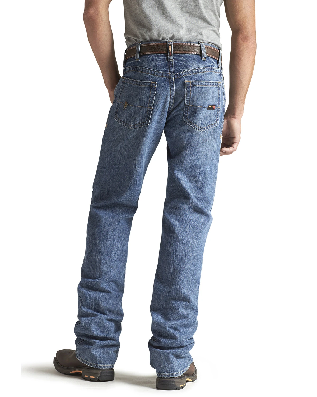 Ariat Men's FR M3 Medium Wash Loose Basic Stackable Straight Leg Jean 4 Ariat Men's FR M3 Medium Wash Loose Basic Stackable Straight Leg Jean - Image 4