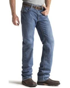 Ariat Men's FR M3 Medium Wash Loose Basic Stackable Straight Leg Jean 10 Ariat Men's FR M3 Medium Wash Loose Basic Stackable Straight Leg Jean -Little Wild Horse Shop 086P41 N9 P2