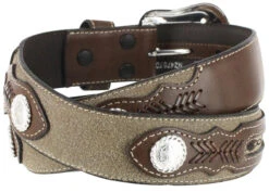 Nocona Men's Roughout Overlay Western Belt -Little Wild Horse Shop 1202N6 41 P2