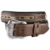 Nocona Ribbon Inlay Leather Belt - Reg & Big