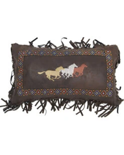Carstens Three Horses Fringe Pillow