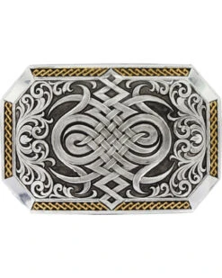 Montana Silversmiths Men's Silver Antiqued Celtic Knot Buckle