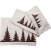 HiEnd Accents 3-Piece Cream Towel Set With Embroidered Clearwater Pines