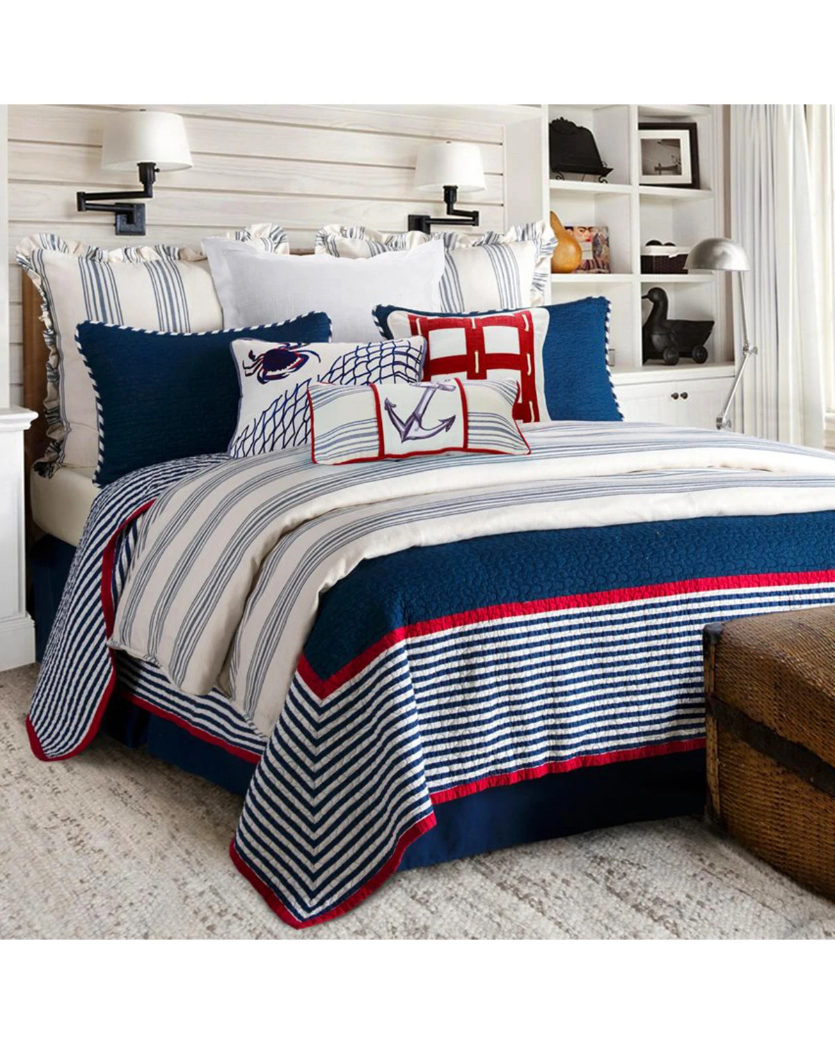 HiEnd Accents Navy 2 Piece Liberty Quilt Set - Twin 1 HiEnd Accents Navy 2 Piece Liberty Quilt Set - Twin