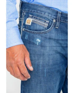 Cinch Men's Ian Dark Stonewash Slim Fit Boot Cut Jeans -Little Wild Horse Shop 2000240164 402 P3