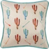 HiEnd Accents Cream Cactus Embroidered Pillow