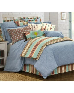 HiEnd Accents Light Blue Chambray 3-Piece Comforter Set - Super King