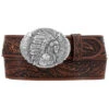 Tony Lama Men's Tan Feather Tooled Western Belt