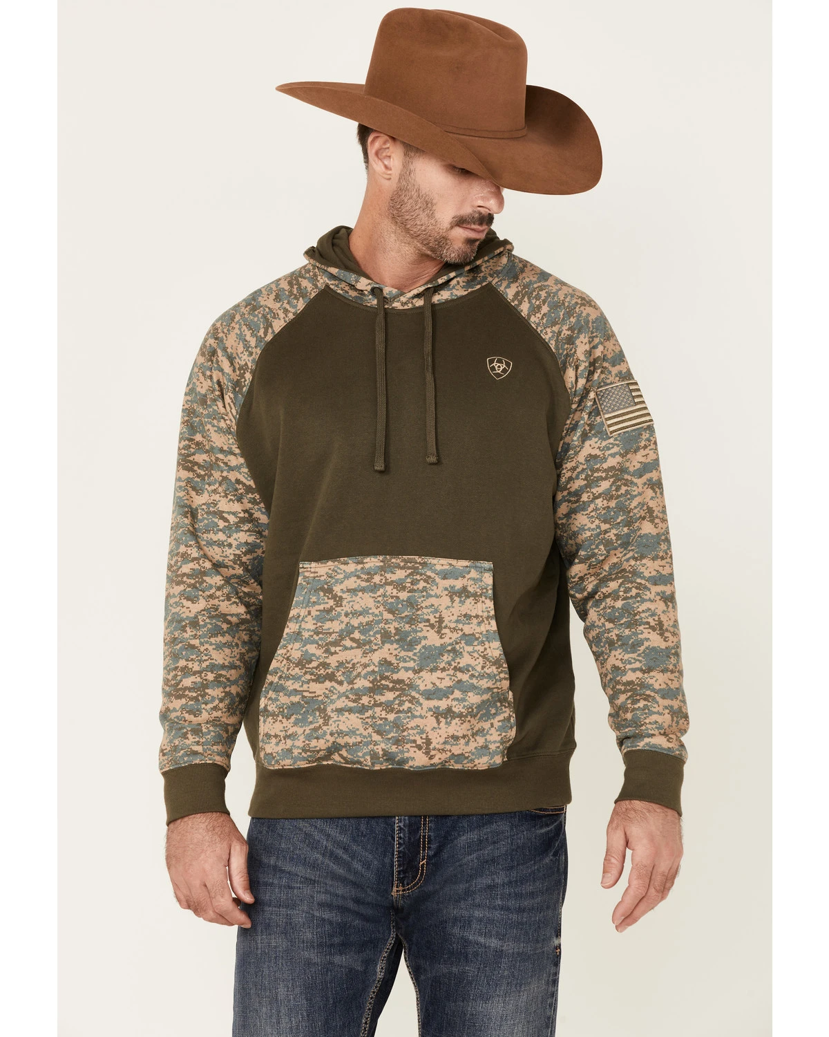 Ariat Men's Camo Patriot Hooded Sweatshirt 1 Ariat Men's Camo Patriot Hooded Sweatshirt