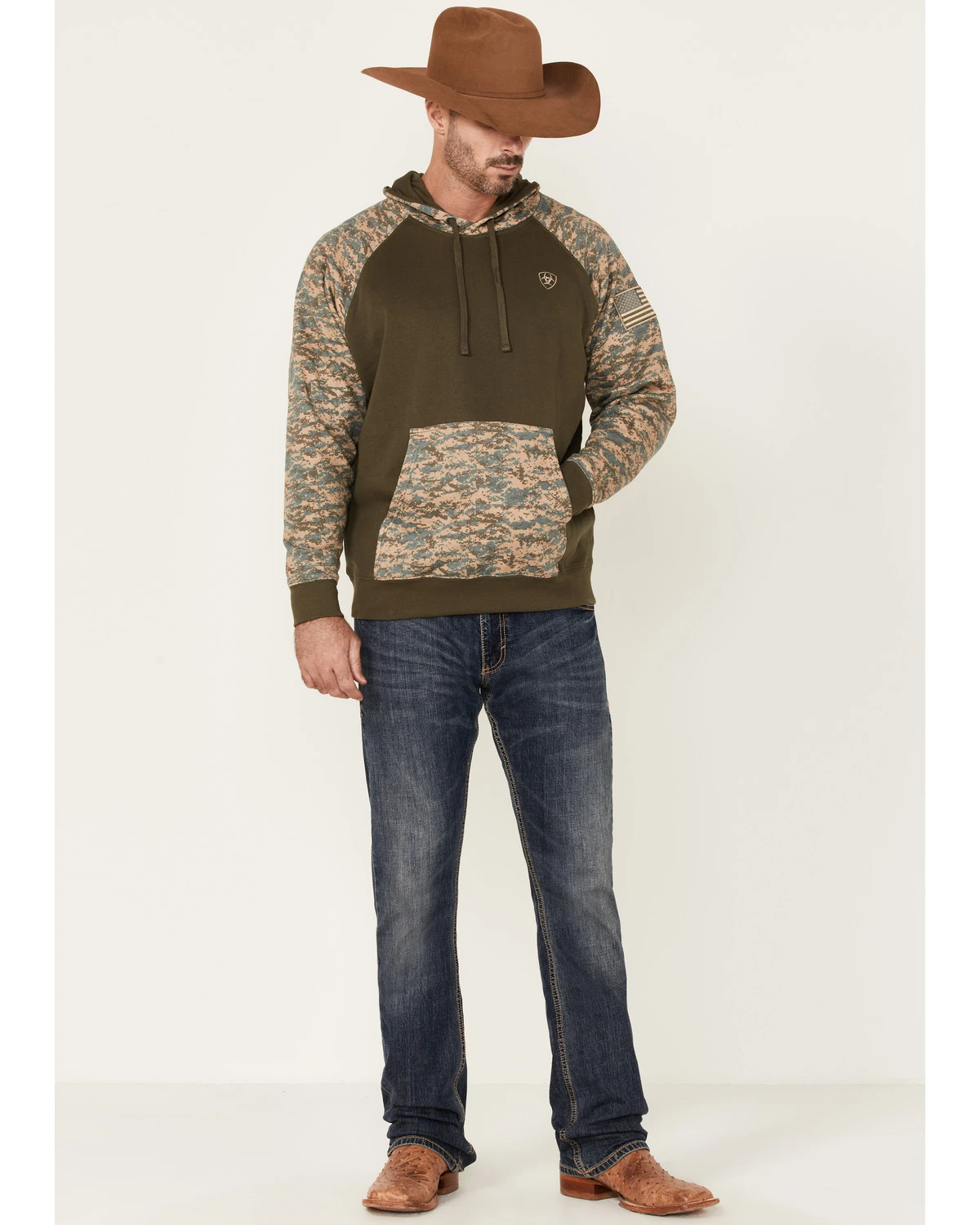 Ariat Men's Camo Patriot Hooded Sweatshirt 2 Ariat Men's Camo Patriot Hooded Sweatshirt - Image 2