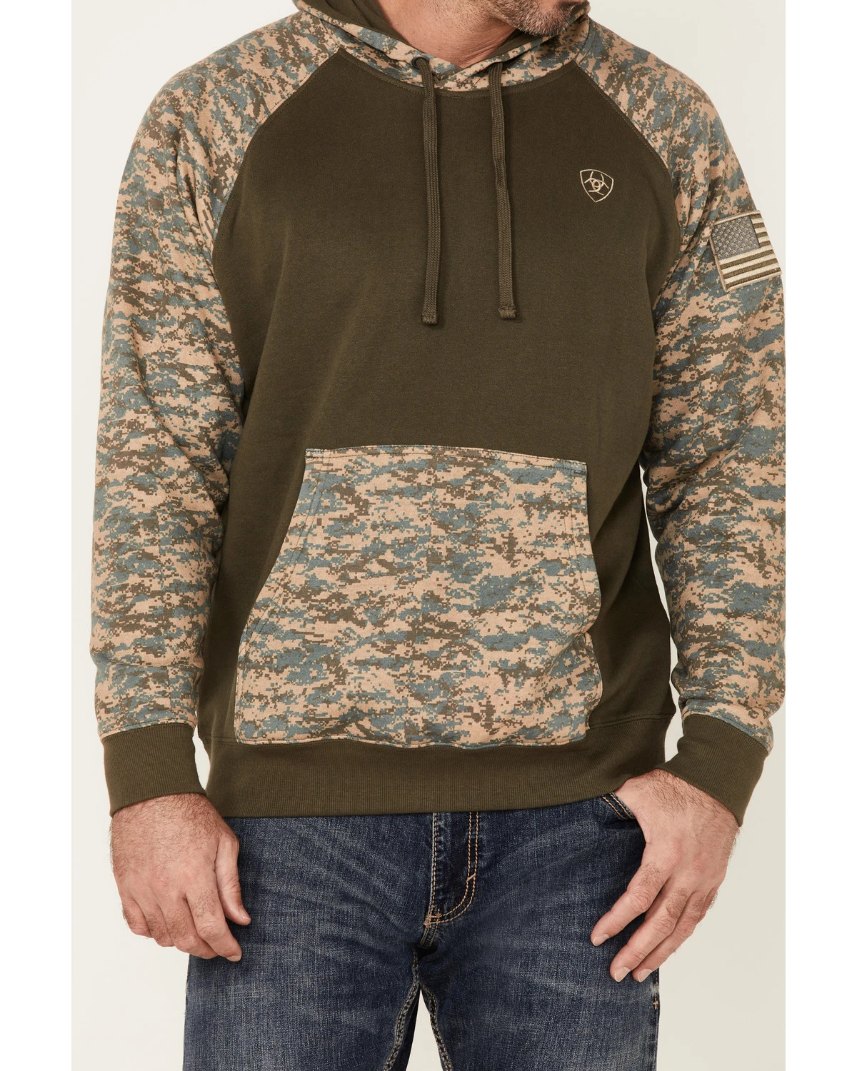 Ariat Men's Camo Patriot Hooded Sweatshirt 3 Ariat Men's Camo Patriot Hooded Sweatshirt - Image 3