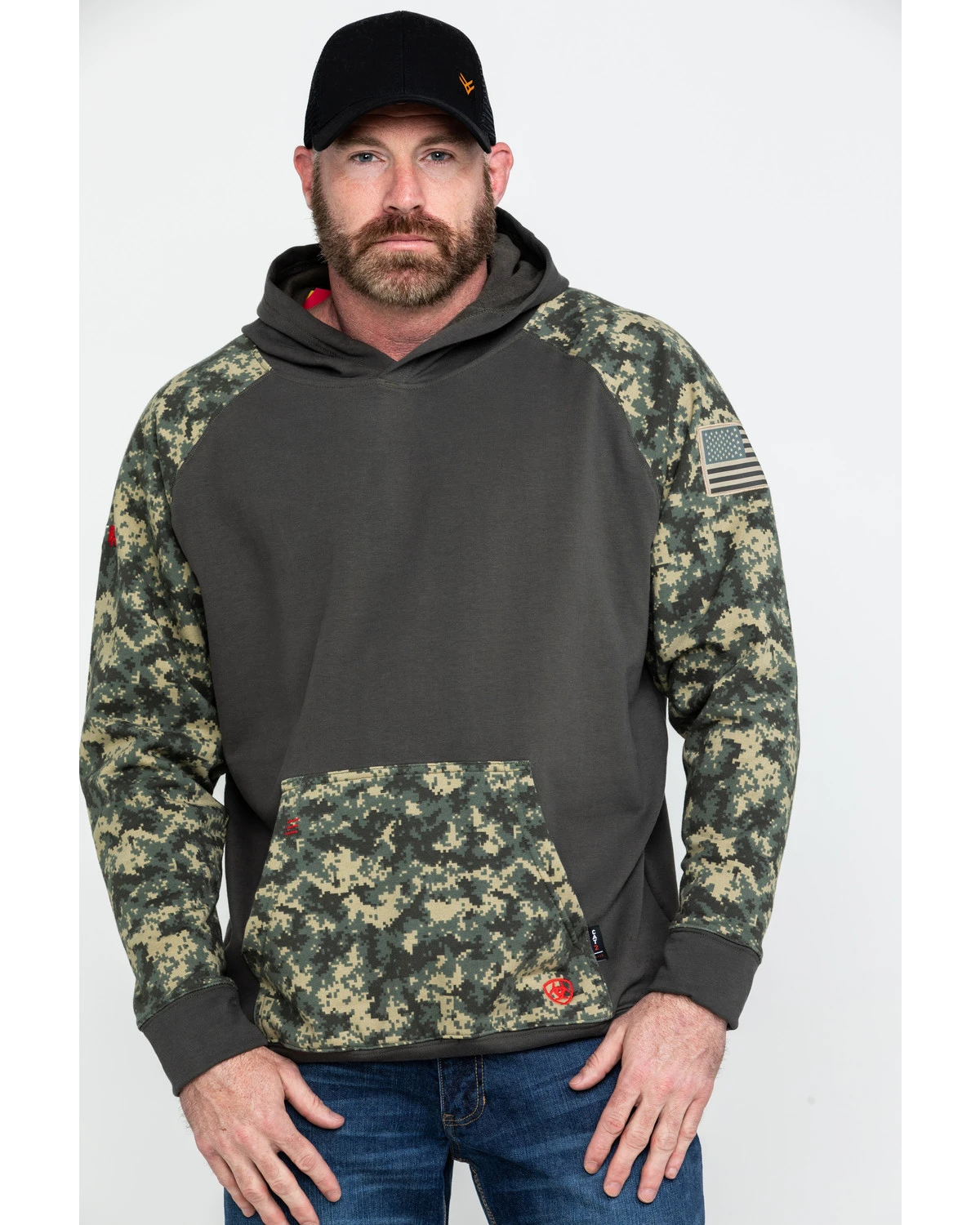 Ariat Men's FR Durastretch Camo Patriot Hoodie Work Sweatshirt - Big 1 Ariat Men's FR Durastretch Camo Patriot Hoodie Work Sweatshirt - Big