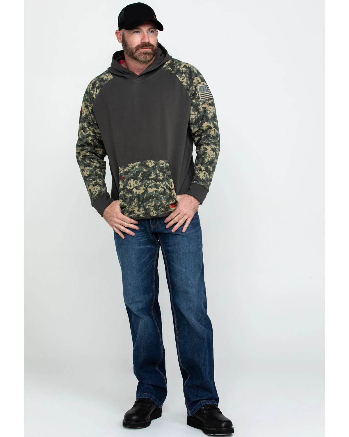 Ariat Men's FR Durastretch Camo Patriot Hoodie Work Sweatshirt - Big 6 Ariat Men's FR Durastretch Camo Patriot Hoodie Work Sweatshirt - Big - Image 6