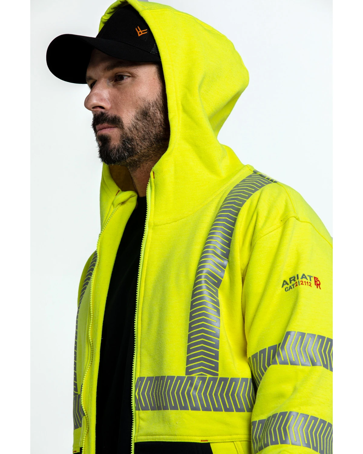 Ariat Men's FR Hi-Vis Full Zip Work Hooded Jacket 5 Ariat Men's FR Hi-Vis Full Zip Work Hooded Jacket - Image 5