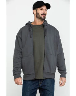 Ariat Men's Gray Rebar All-Weather Full Zip Work Hooded Sweatshirt - Big & Tall -Little Wild Horse Shop 2000282110 020 P3