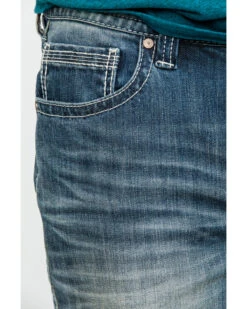 Rock & Roll Denim Men's Reflex Double Barrel Vintage Stretch Relaxed Straight Jeans -Little Wild Horse Shop 2000289969 400 P4