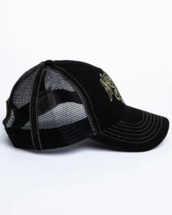 Moonshine Spirit Men's White On Black Logo Print Mesh Ball Cap -Little Wild Horse Shop 2000291209 001 P3