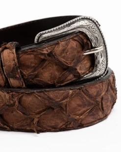 Cody James Men's Brown Pirarucu Exotic Belt -Little Wild Horse Shop 2000291696 200 P3