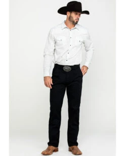 Wrangler Men's Black Casual Pleated Front Western Pants -Little Wild Horse Shop 2000293279 001 P6