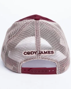 Cody James Men's Burgundy America Free Patch Mesh Ball Cap -Little Wild Horse Shop 2000296730 640 P5
