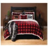Carstens Home Red Lumberjack Buffalo Plaid 4-Piece Sherpa Fleece Bedding Set - King Size