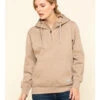 Ariat Women's Dark Oatmeal Heather Rebar Skill Set Zip Hooded Pullover