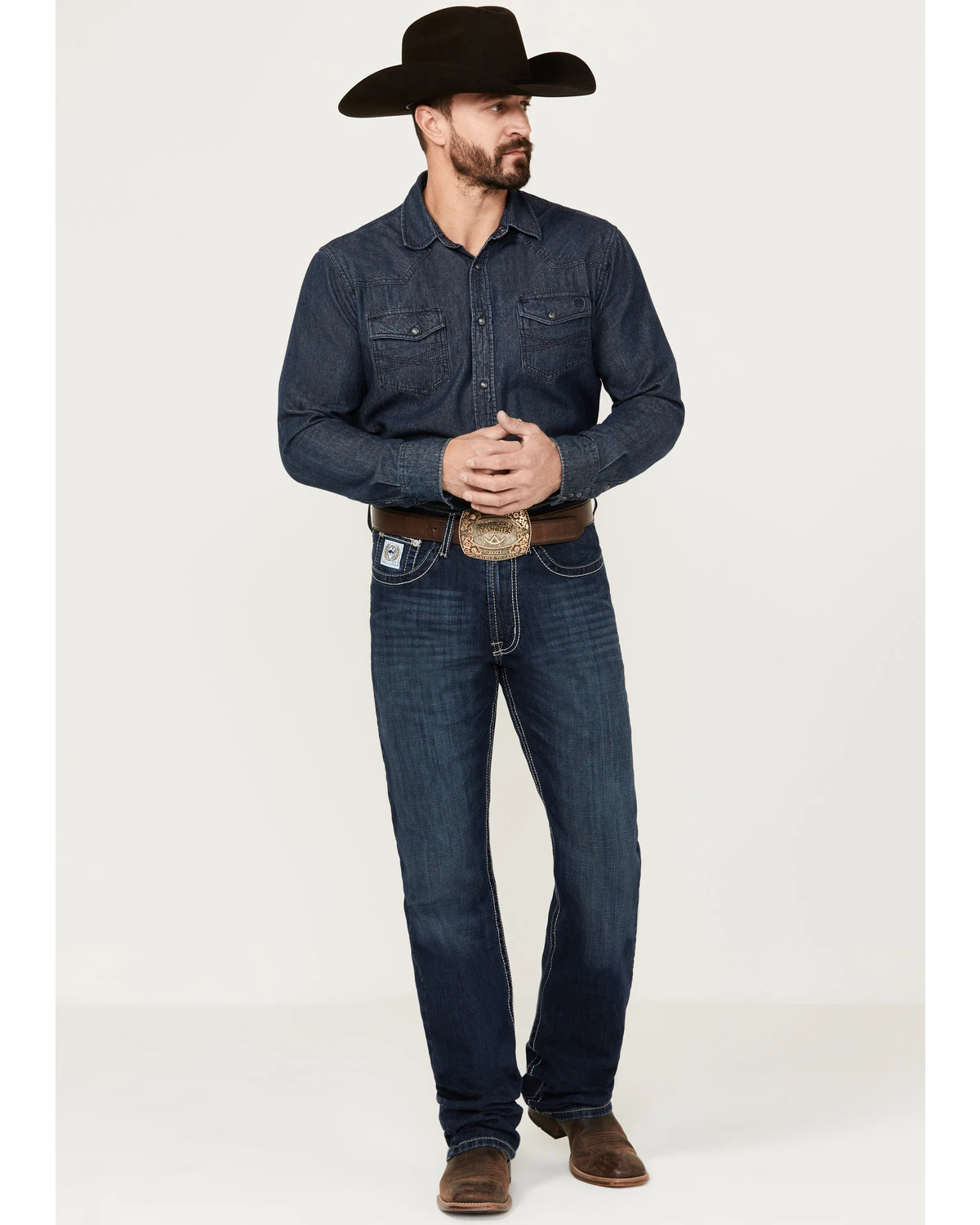 Cinch Men's White Label Performance Dark Relaxed Straight Jeans 1 Cinch Men's White Label Performance Dark Relaxed Straight Jeans