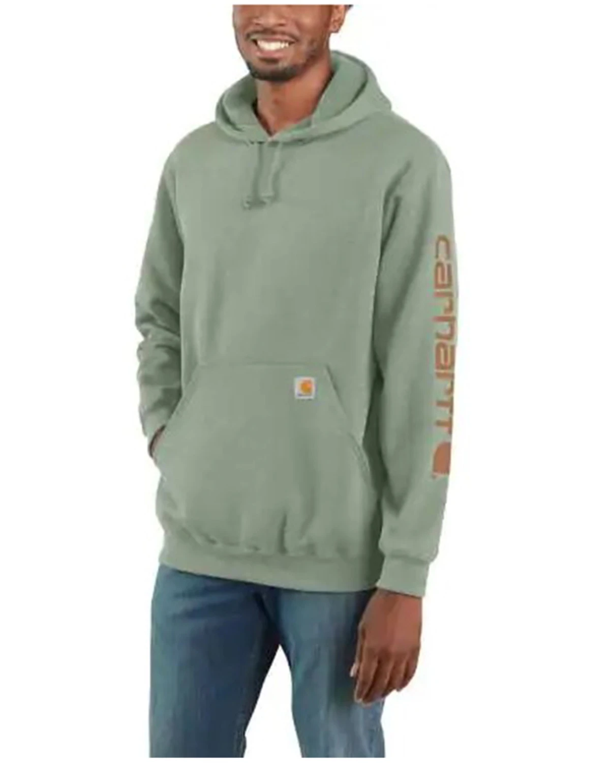 Carhartt Men's Loose Fit Midweight Logo Sleeve Graphic Hooded Sweatshirt - Big 1 Carhartt Men's Loose Fit Midweight Logo Sleeve Graphic Hooded Sweatshirt - Big