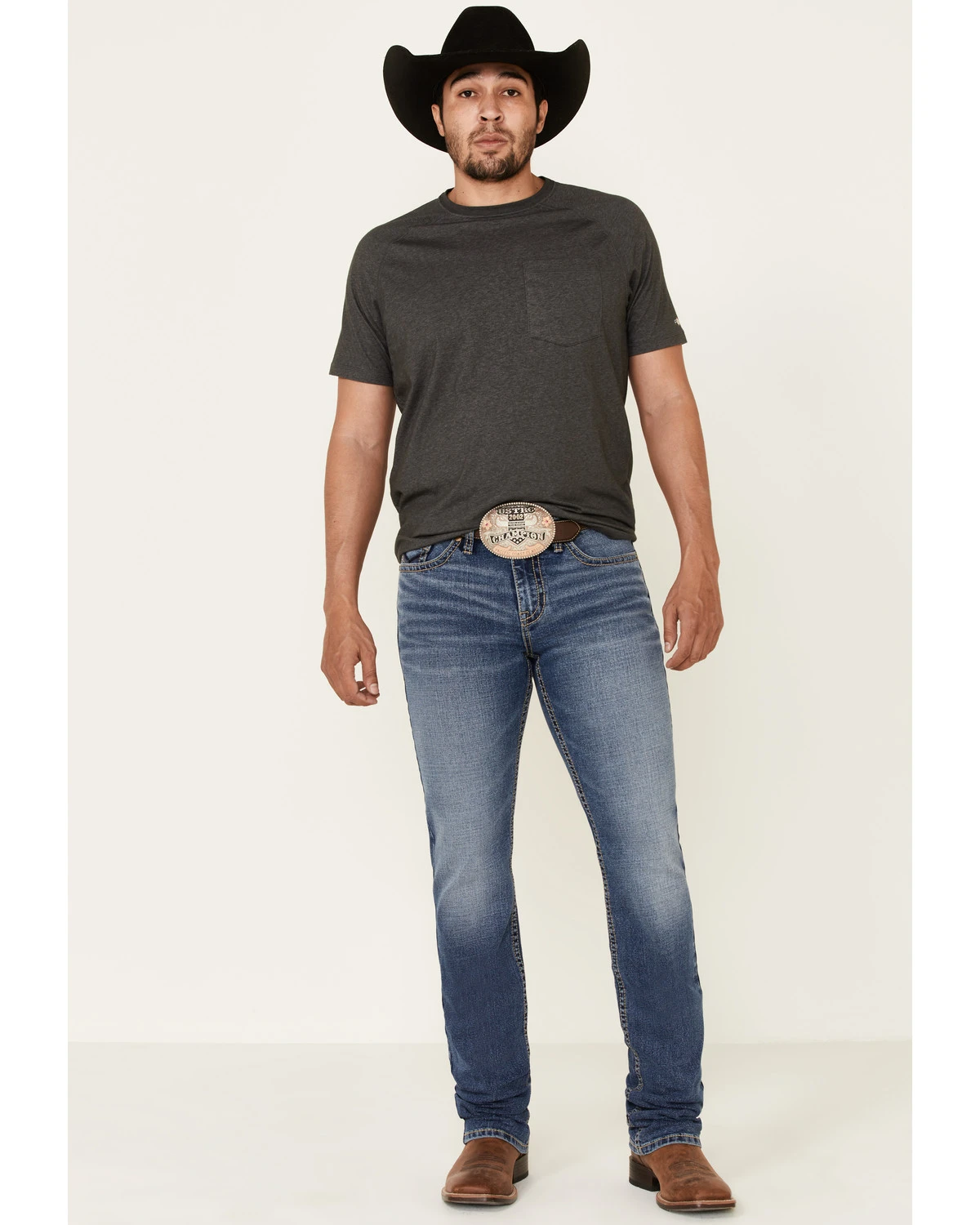 Cody James Men's Bronco Medium Wash Stackable Straight Stretch Jeans 1 Cody James Men's Bronco Medium Wash Stackable Straight Stretch Jeans