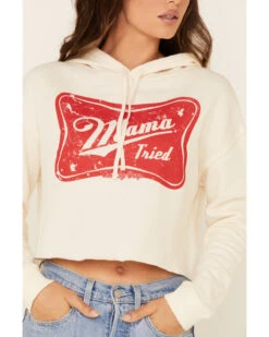 Country Deep Women's Mama Tried Graphic Cropped Hooded Sweatshirt -Little Wild Horse Shop 2000333441 103 P4