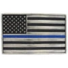 Montana Silversmiths Men's Stand Behind The Blue Line Flag Attitude Buckle