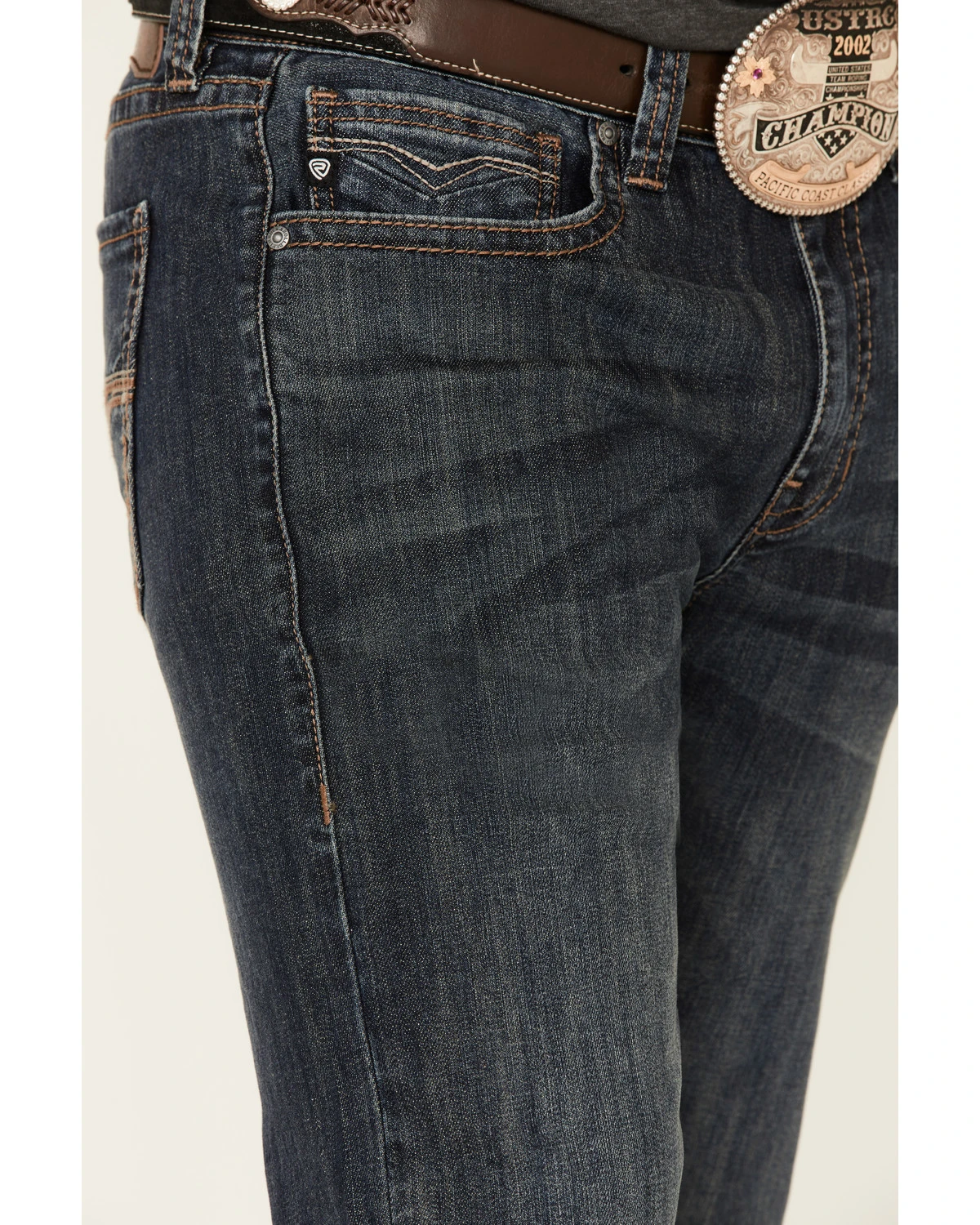Rock & Roll Denim Men's Dark Vintage Double Barrel Stretch Relaxed Straight Jeans 4 Rock & Roll Denim Men's Dark Vintage Double Barrel Stretch Relaxed Straight Jeans - Image 4