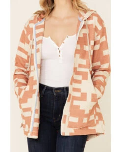 Pendleton Women's Sierra Mixed Pattern Oversized Zip Hooded Jacket -Little Wild Horse Shop 2000335400 103 P3