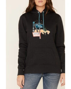 HOOey Women's Charcoal Layin Low Logo Graphic Hoodie -Little Wild Horse Shop 2000337410 022 P3
