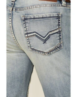 Moonshine Spirit Men's Wild West Light Wash Stretch Stackable Straight Jeans -Little Wild Horse Shop 2000338828 400 P4