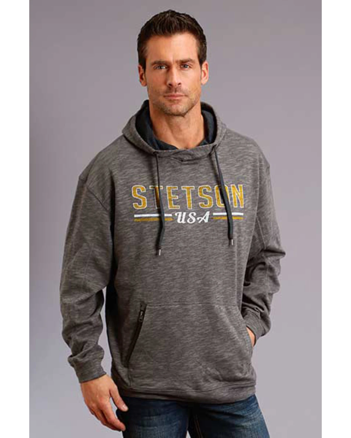 Stetson Men's USA Slub French Terry Hooded Sweatshirt 1 Stetson Men's USA Slub French Terry Hooded Sweatshirt