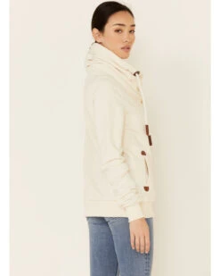 Wanakome Women's Oatmeal Hestia Asymmetrical Zip-Front Hoodie -Little Wild Horse Shop 2000340617 104 P4