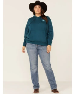 Ariat Women's Eurasian R.E.A.L Arm Logo Graphic Hoodie - Plus -Little Wild Horse Shop 2000341892 410 P4