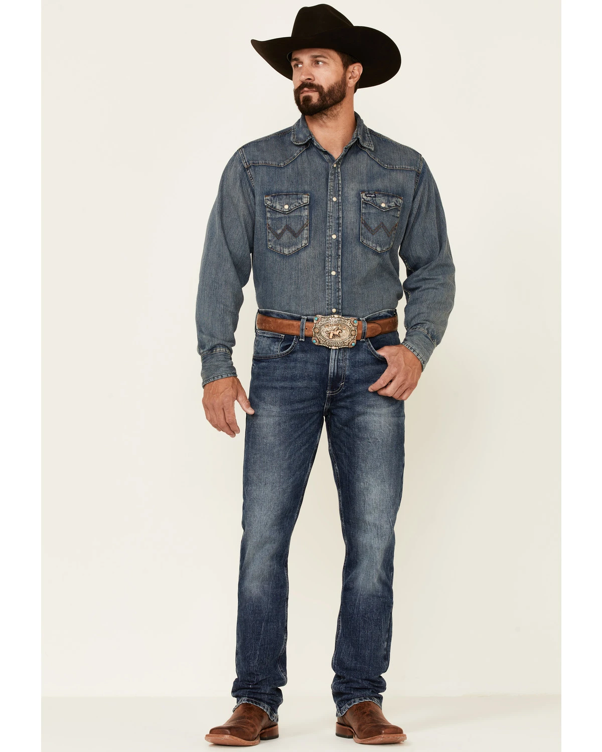 Wrangler 20X Men's Shore Medium Wash Stretch Slim Straight Jeans - Long 1 Wrangler 20X Men's Shore Medium Wash Stretch Slim Straight Jeans - Long