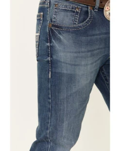 Rock 47 By Wrangler Men's Melody Medium Wash Stretch Slim Bootcut Jeans -Little Wild Horse Shop 2000342099 400 P4