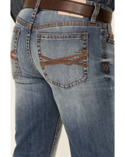 Cody James Core Men's Silver Spur Medium Wash Performance Stretch Slim Bootcut Jeans -Little Wild Horse Shop 2000342679 400 P3